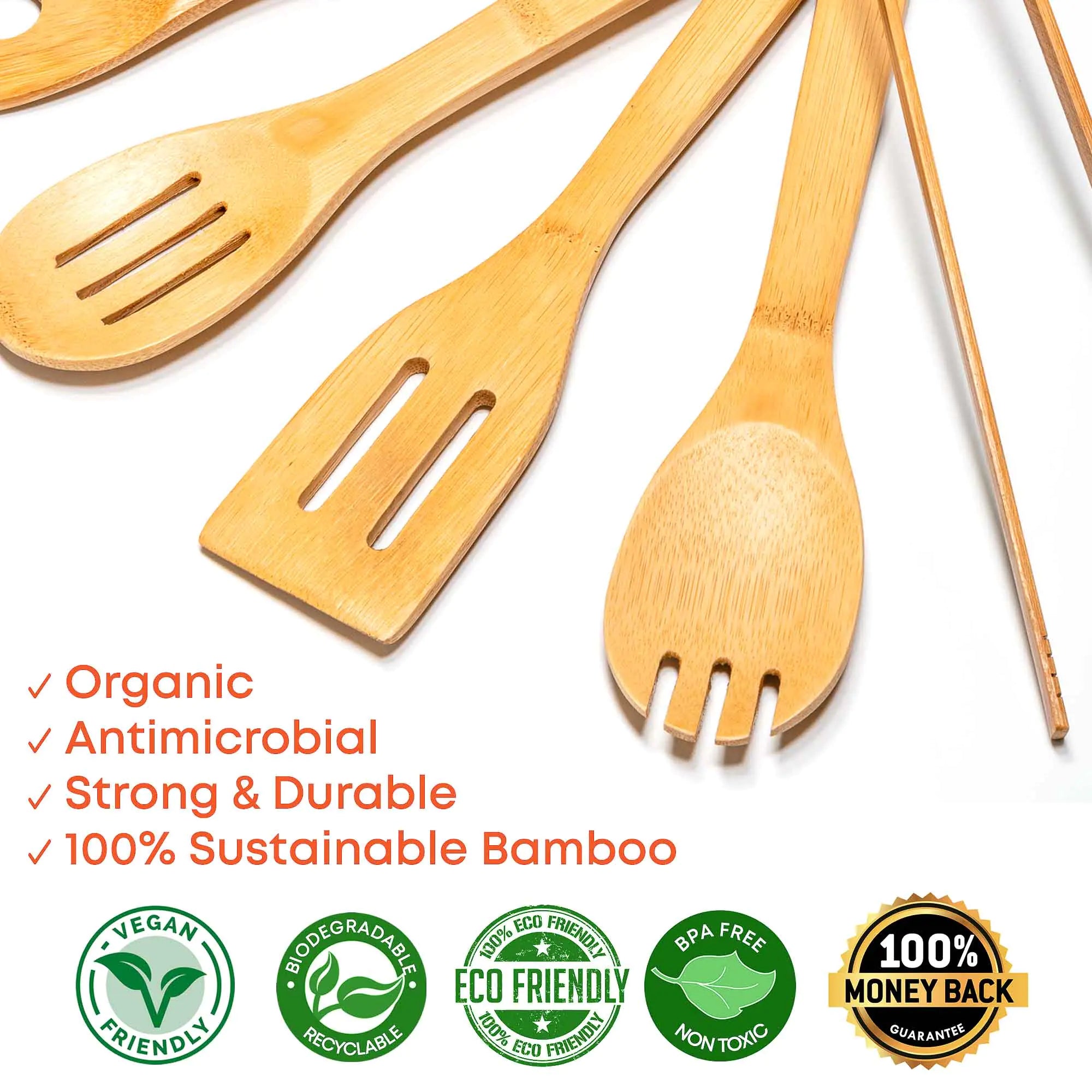Bamboo Kitchen Utensils 7-Piece Set