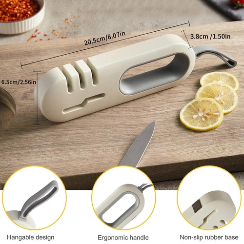 4 in 1 Kitchen Knife Sharpener Non-slip Multi-functional Knife