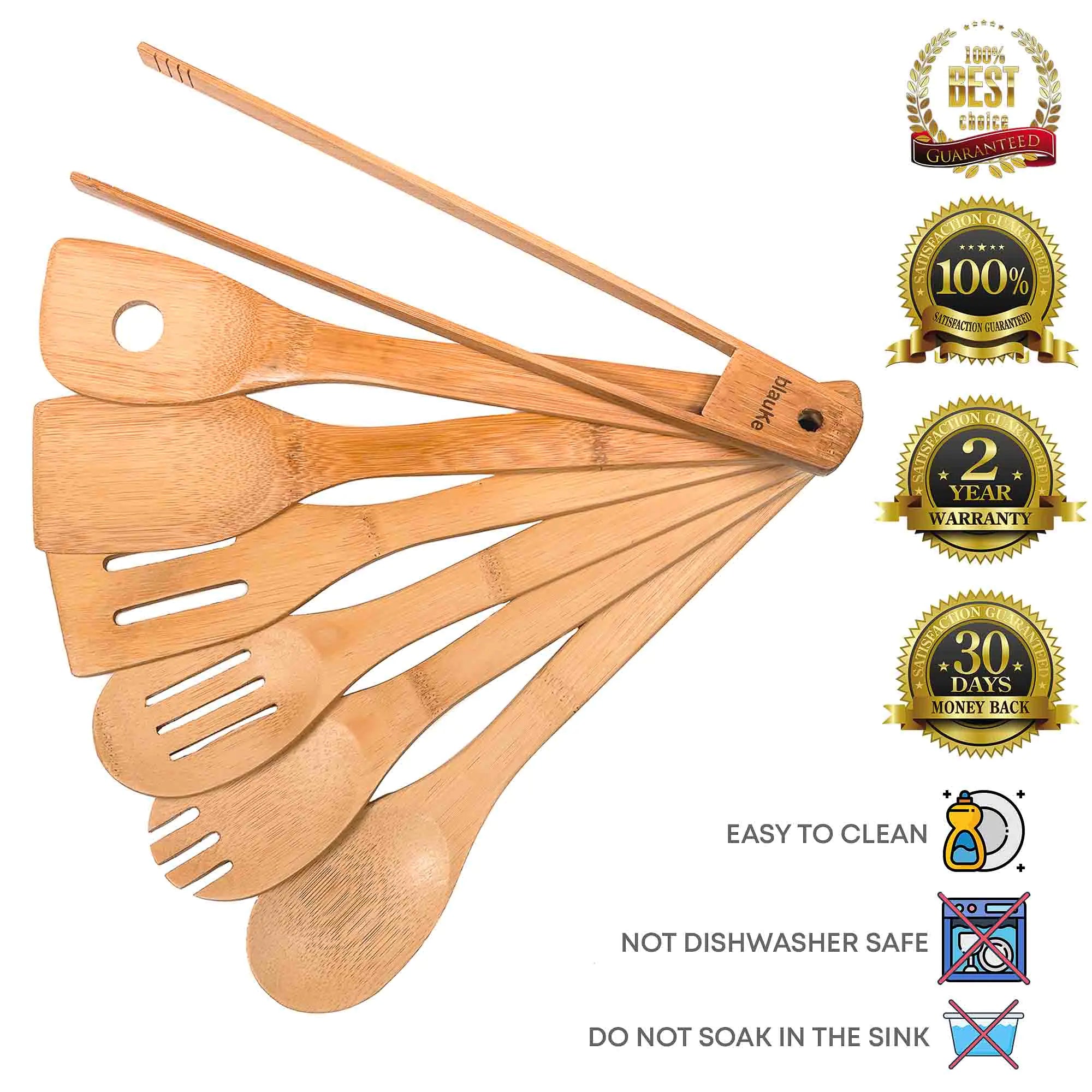 Bamboo Kitchen Utensils 7-Piece Set