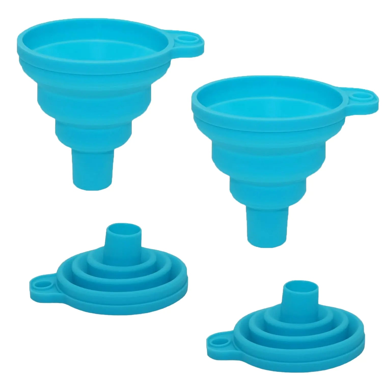 Squeeze & Pour Collapsible Silicone Funnel Set