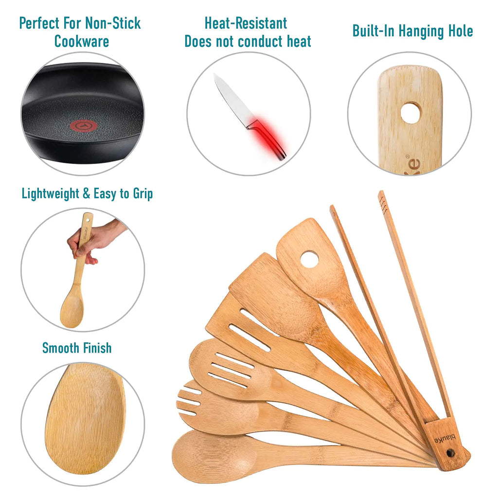 Bamboo Kitchen Utensils 7-Piece Set
