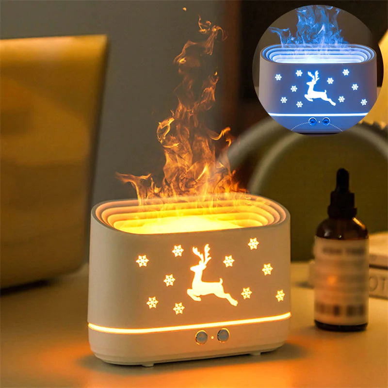 Elk Whisper Diffuser Lamp - Flame & Mist Christmas Decor